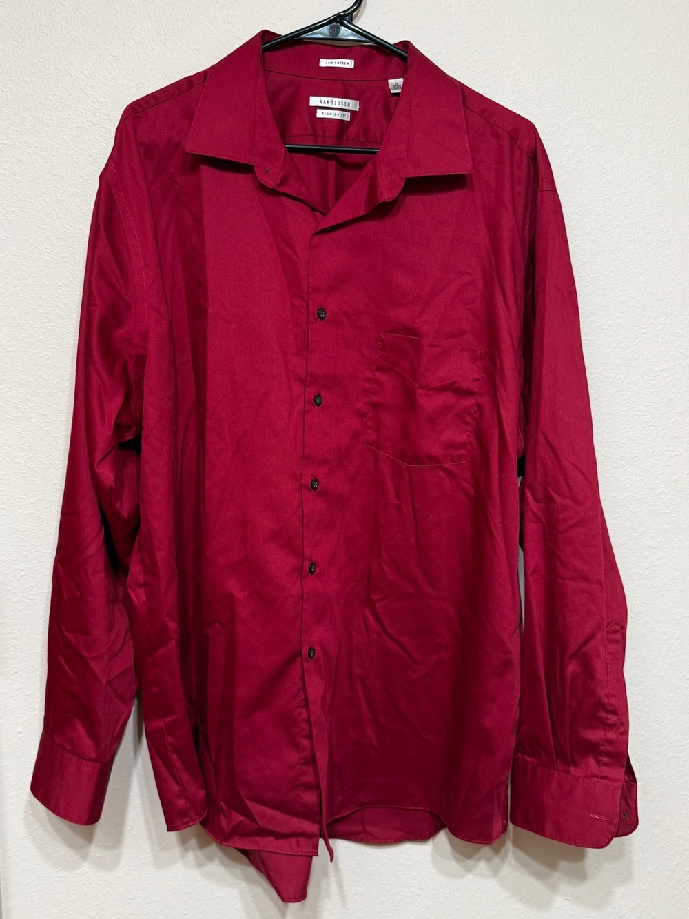 Men’s Red Long-Sleeve Button-Up Shirt